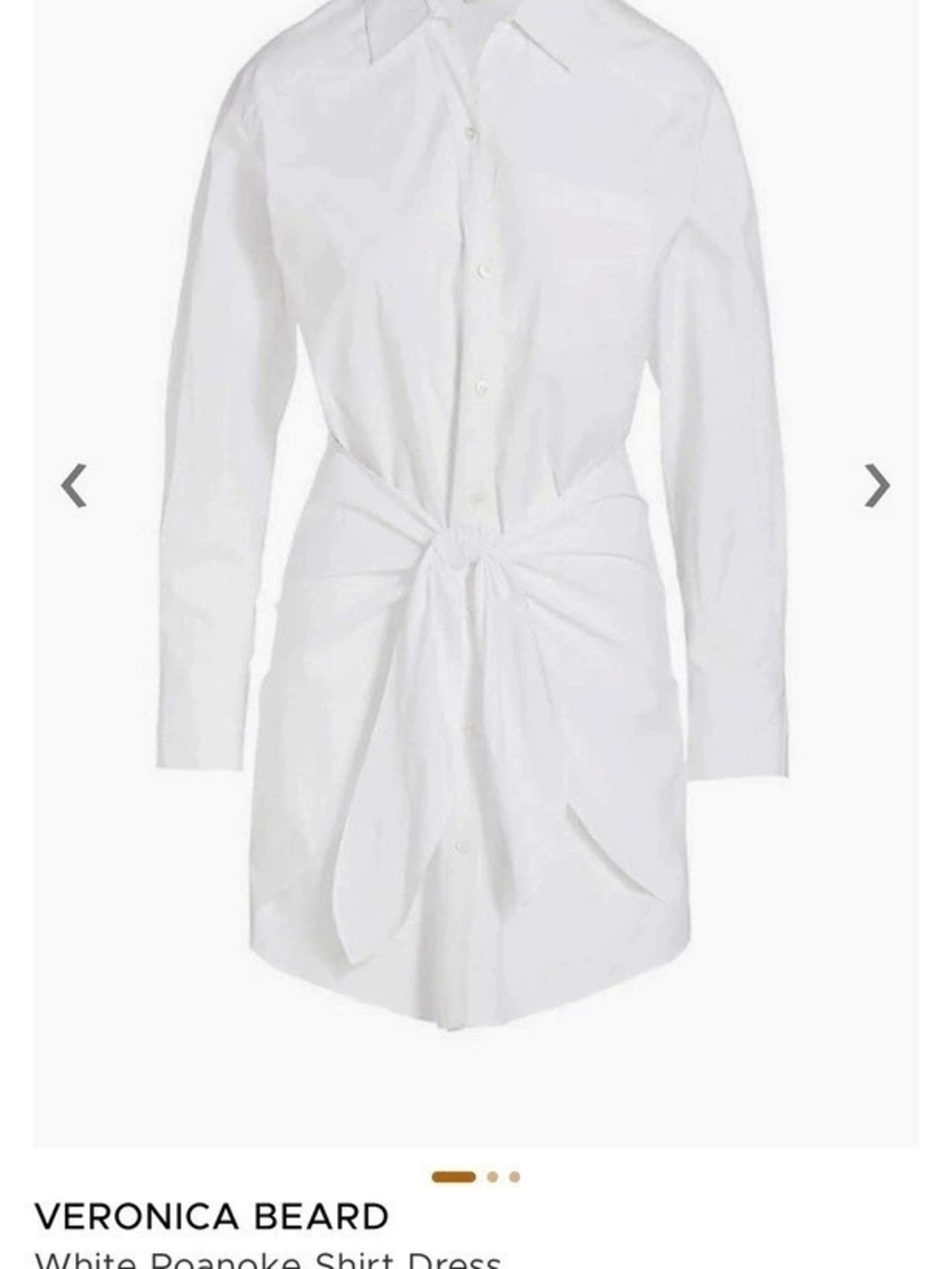 Veronica Beard Roanoke Shirt Dress White Mini
